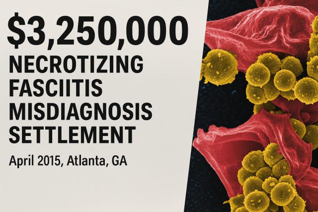 $3,250,000 Necrotizing Fasciitis Misdiagnosis Settlement (April 2015, Atlanta, GA)