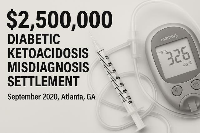 $2,500,000 Diabetic Ketoacidosis Misdiagnosis Settlement (September 2020, Atlanta, Ga.)