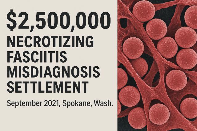 $2,500,000 Necrotizing Fasciitis Misdiagnosis Settlement (September 2021, Spokane, Wash.)