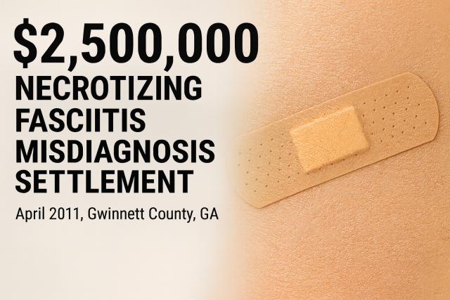 $2,500,000 Necrotizing Fasciitis Delayed Diagnosis Settlement After Suspected Infection Went Untreated in Georgia